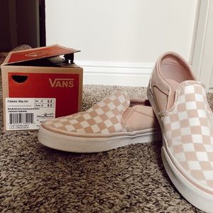 Vans pink Checkerboard Slip On